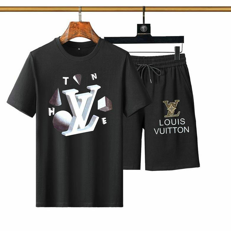 Wholesale Cheap Louis Vuitton Short Sleeve Casual Tracksuit for Sale