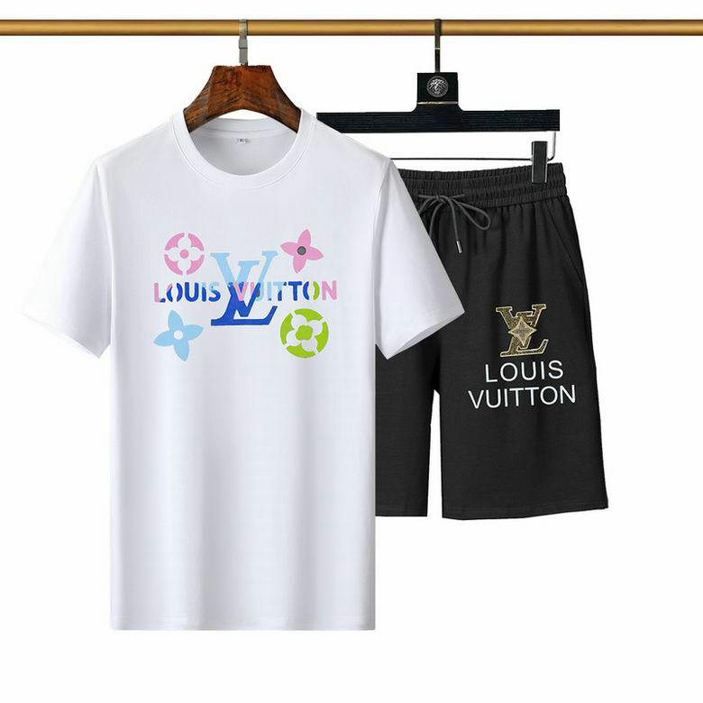 Wholesale Cheap Louis Vuitton Short Sleeve Casual Tracksuit for Sale