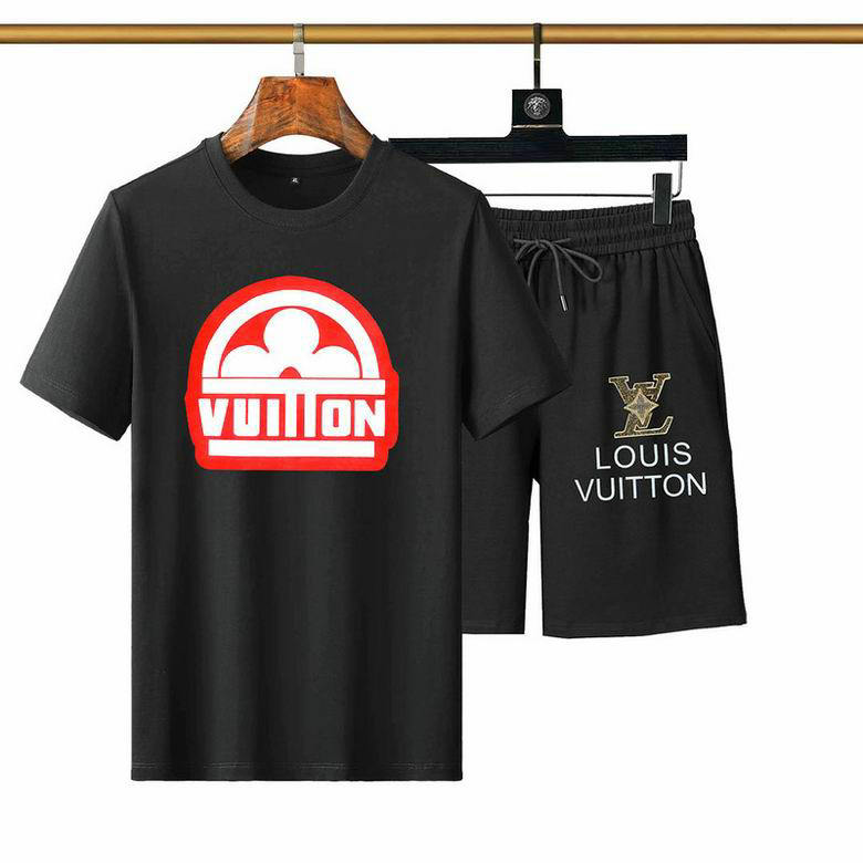 Wholesale Cheap Louis Vuitton Short Sleeve Casual Tracksuit for Sale