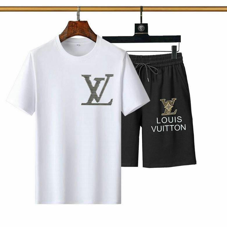 Wholesale Cheap Louis Vuitton Short Sleeve Casual Tracksuit for Sale