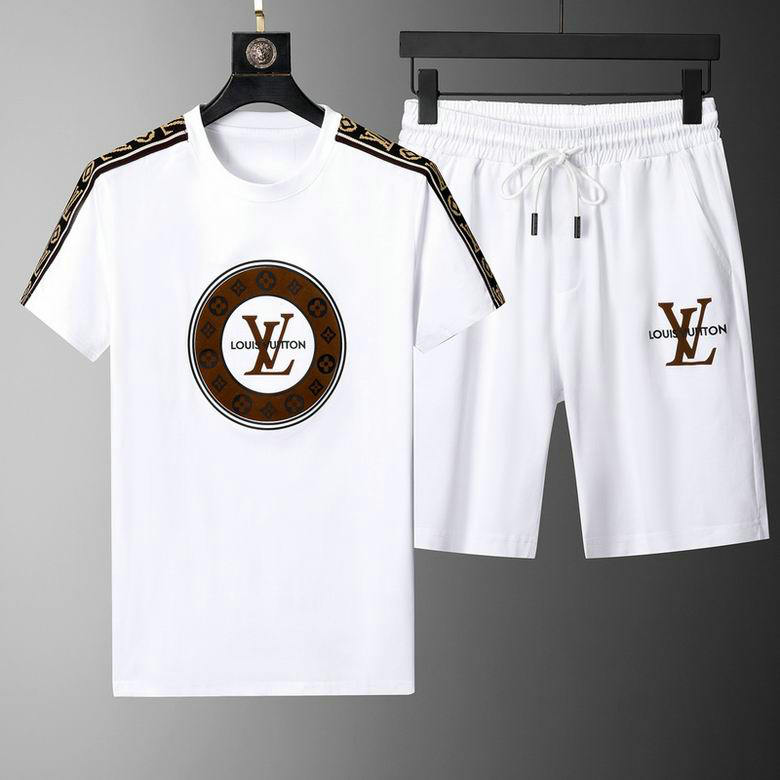 Wholesale Cheap Louis Vuitton Short Sleeve Casual Tracksuit for Sale