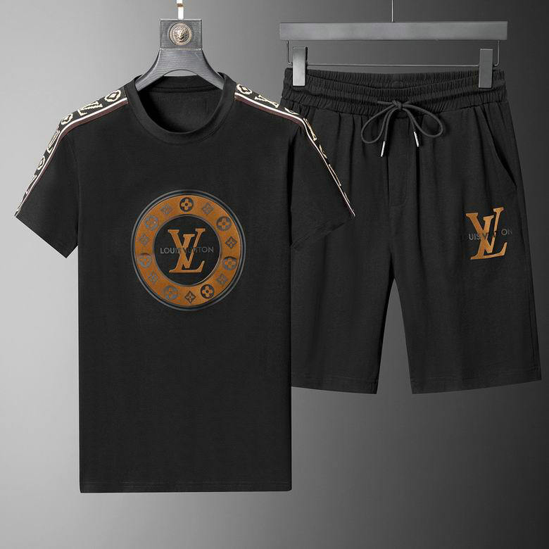 Wholesale Cheap Louis Vuitton Short Sleeve Casual Tracksuit for Sale