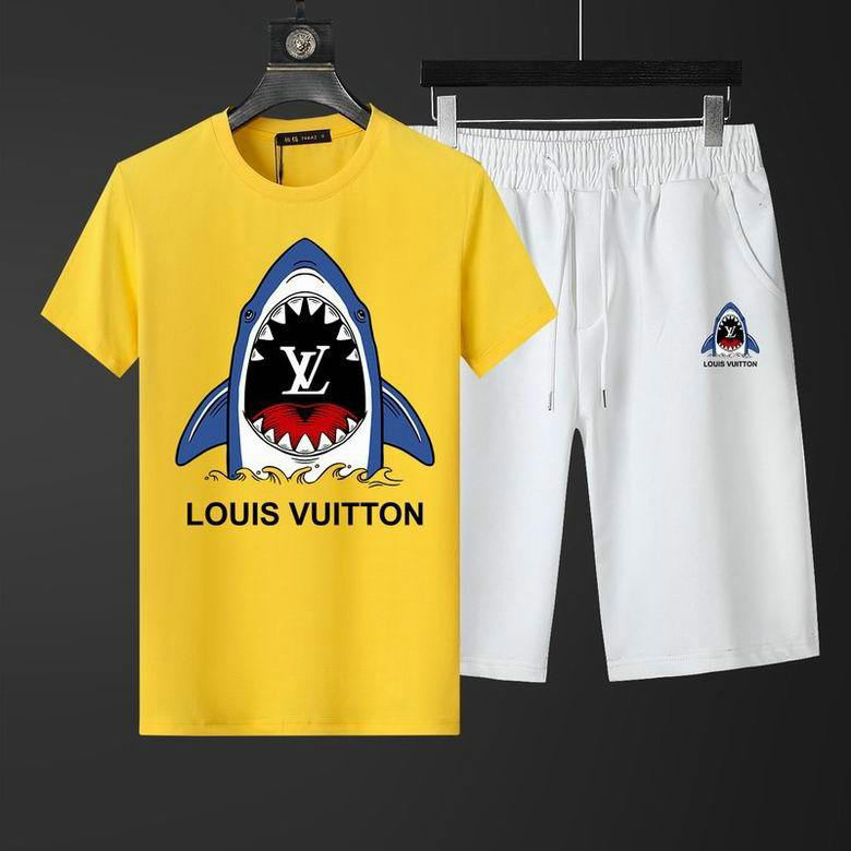 Wholesale Cheap Louis Vuitton Short Sleeve Casual Tracksuits for Sale