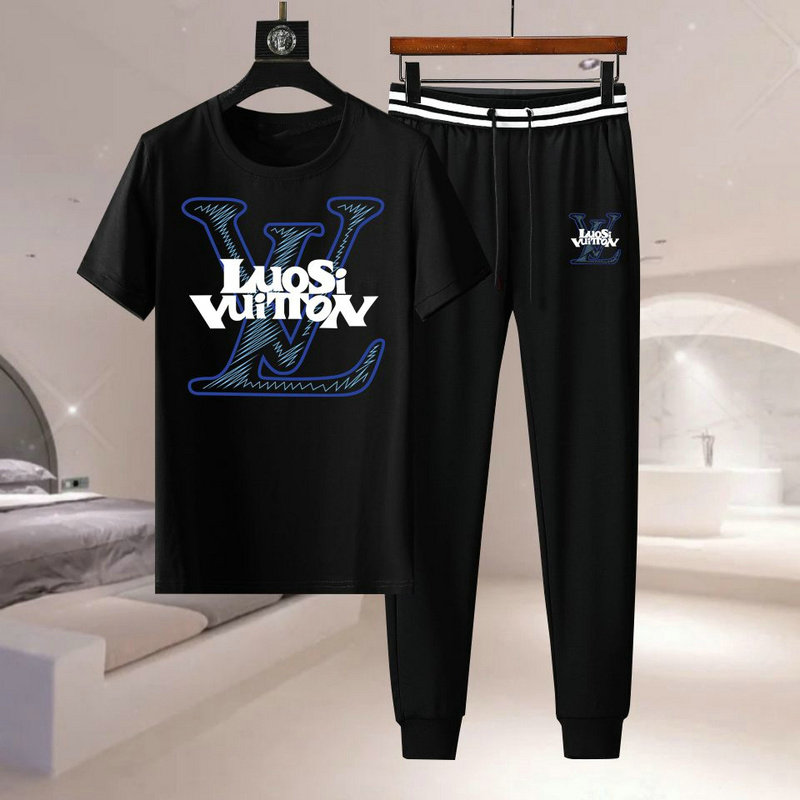 Wholesale Cheap Louis Vuitton Short Sleeve replica Tracksuits for Sale