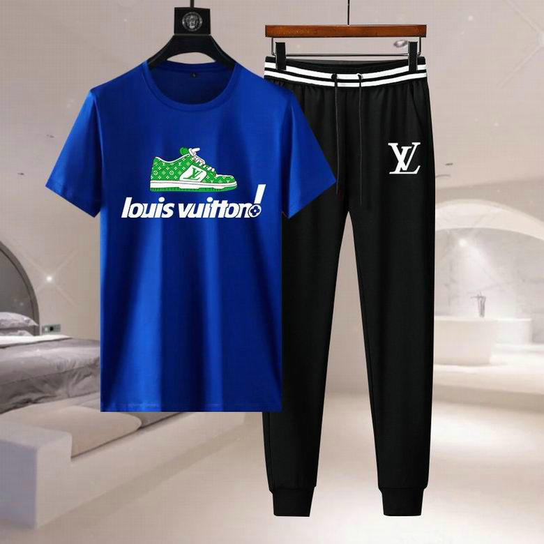 Wholesale Cheap LV Short Sleeve Tracksuits for Sale