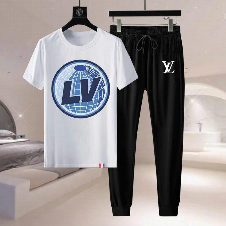 Wholesale Cheap LV Short Sleeve Tracksuits for Sale