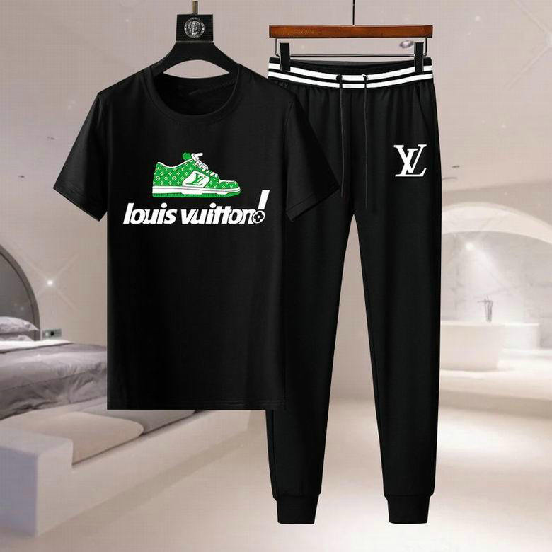 Wholesale Cheap LV Short Sleeve Tracksuits for Sale
