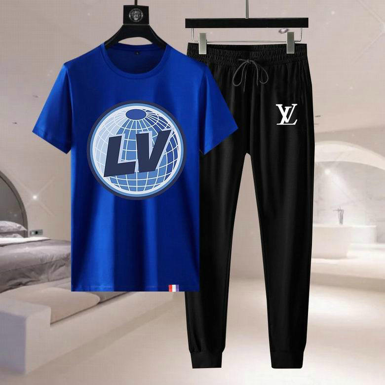 Wholesale Cheap LV Short Sleeve Tracksuits for Sale