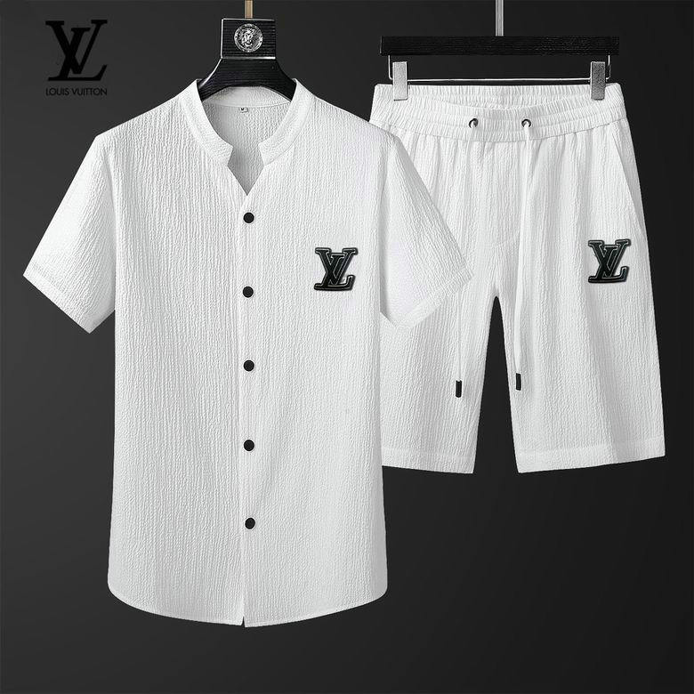 Wholesale Cheap LV mens Short Sleeve Tracksuit for Sale