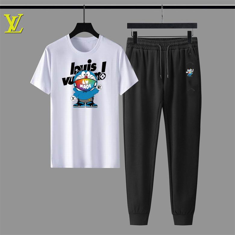 Wholesale Cheap Louis Vuitton Short Sleeve replica Tracksuits for Sale