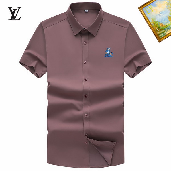 Wholesale Cheap High-quality men LV Short Sleeve Replica Designer Shirts for Sale