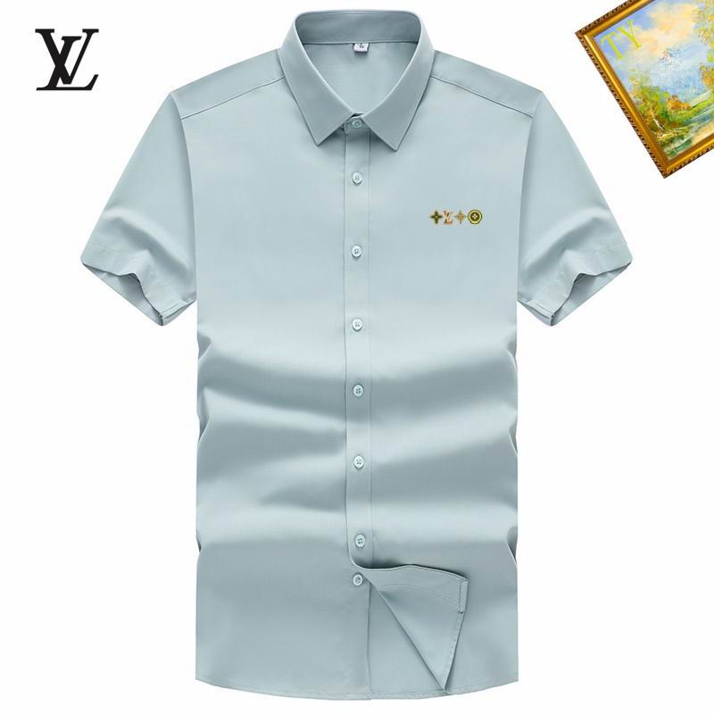 Wholesale Cheap High-quality men LV Short Sleeve Replica Designer Shirts for Sale