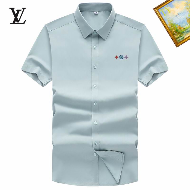 Wholesale Cheap High-quality men LV Short Sleeve Replica Designer Shirts for Sale