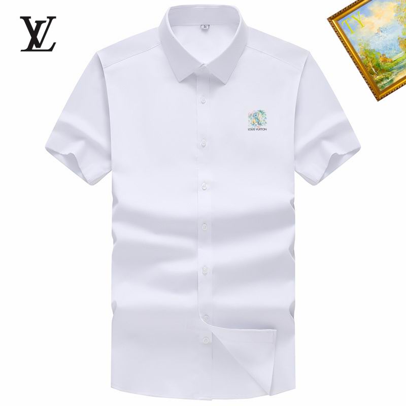 Wholesale Cheap High-quality men LV Short Sleeve Replica Designer Shirts for Sale