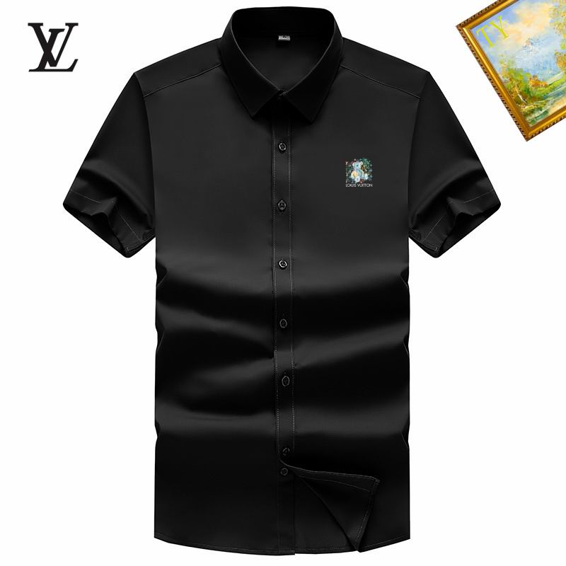 Wholesale Cheap High-quality men LV Short Sleeve Replica Designer Shirts for Sale