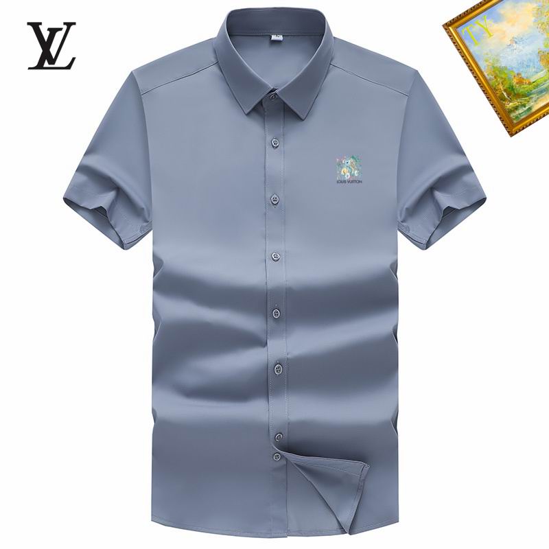Wholesale Cheap High-quality men LV Short Sleeve Replica Designer Shirts for Sale