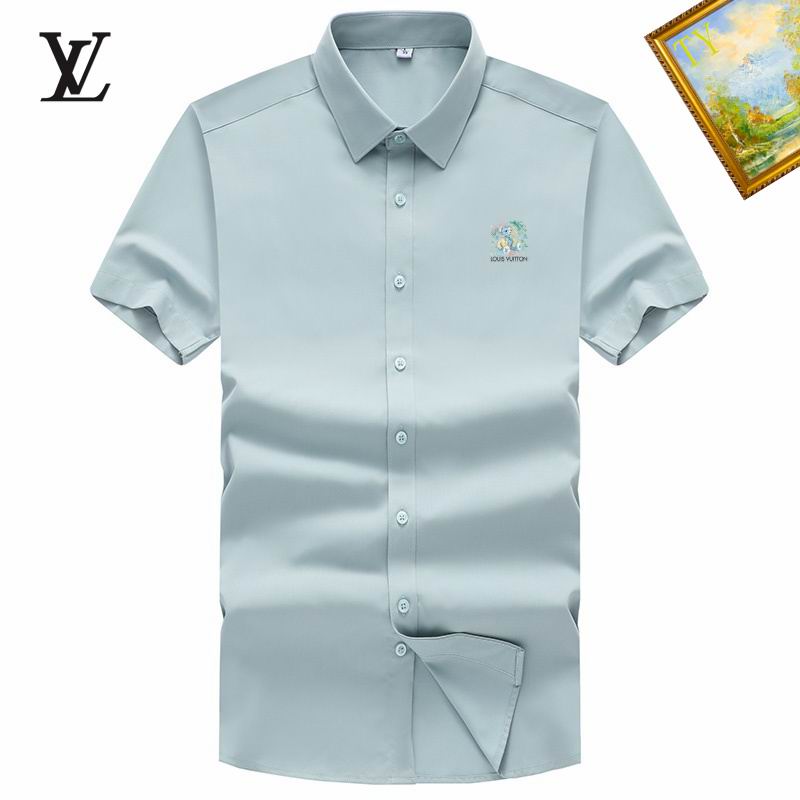 Wholesale Cheap High-quality men LV Short Sleeve Replica Designer Shirts for Sale