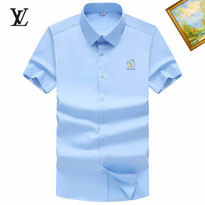 Wholesale Cheap High-quality men LV Short Sleeve Replica Designer Shirts for Sale