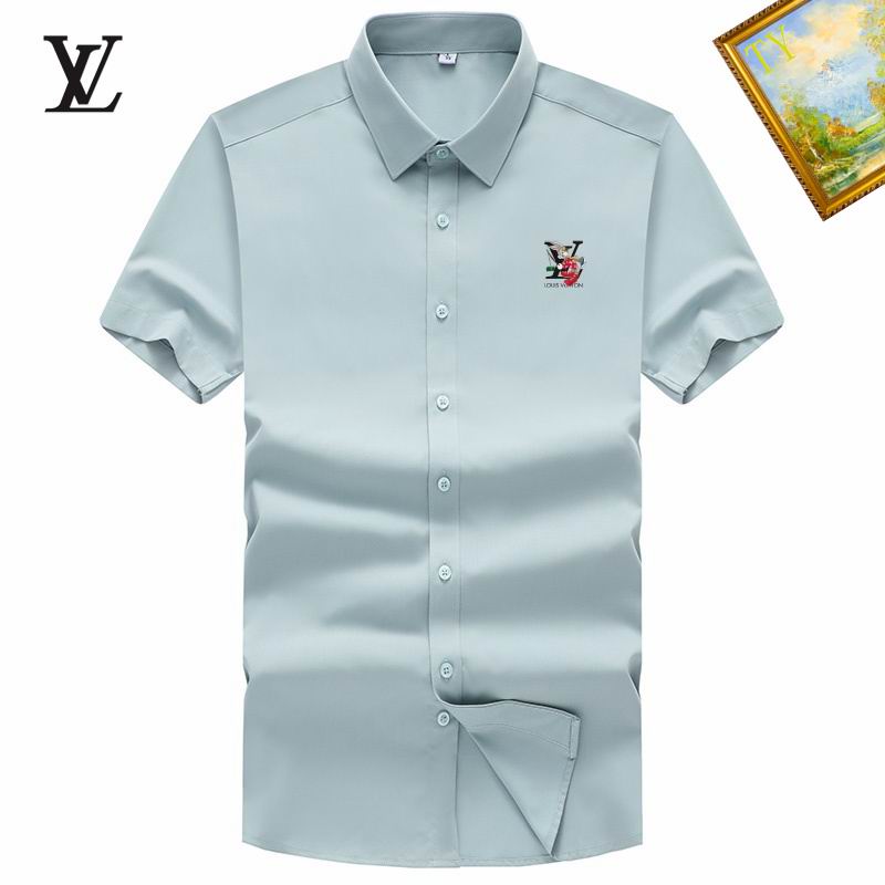 Wholesale Cheap High-quality men LV Short Sleeve Replica Designer Shirts for Sale