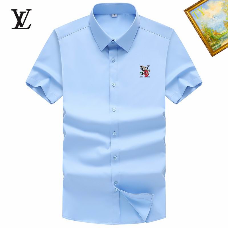 Wholesale Cheap High-quality men LV Short Sleeve Replica Designer Shirts for Sale