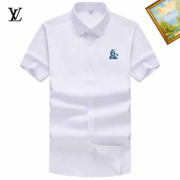 Wholesale Cheap High-quality men LV Short Sleeve Replica Designer Shirts for Sale
