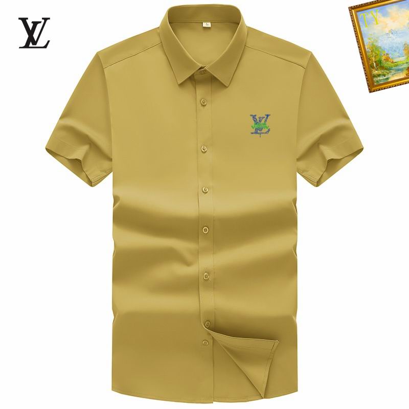 Wholesale Cheap High-quality men LV Short Sleeve Replica Designer Shirts for Sale