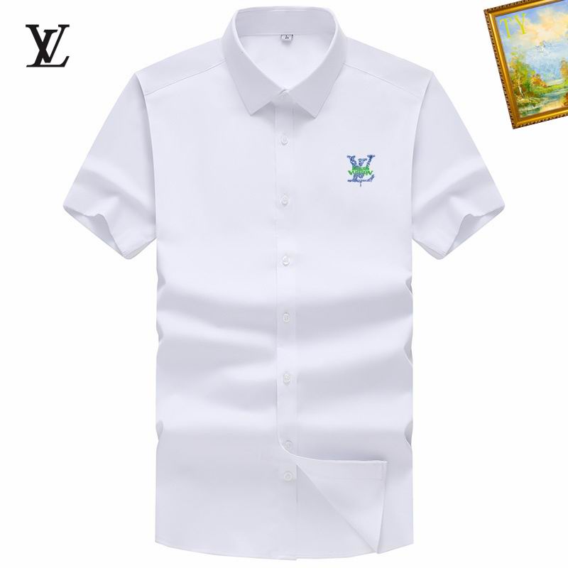 Wholesale Cheap High-quality men LV Short Sleeve Replica Designer Shirts for Sale