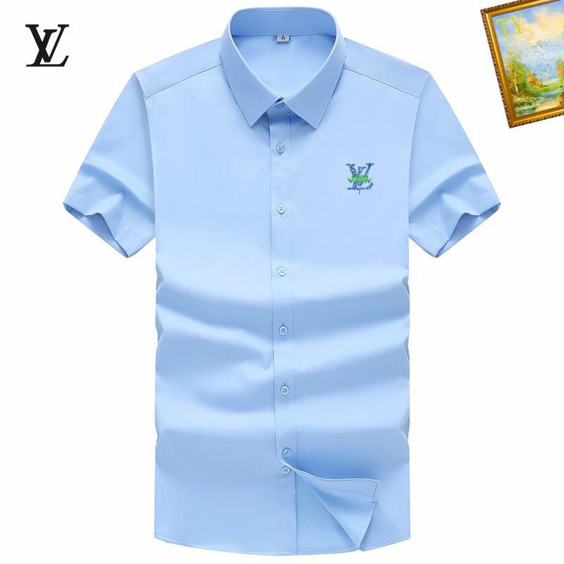 Wholesale Cheap High-quality men LV Short Sleeve Replica Designer Shirts for Sale