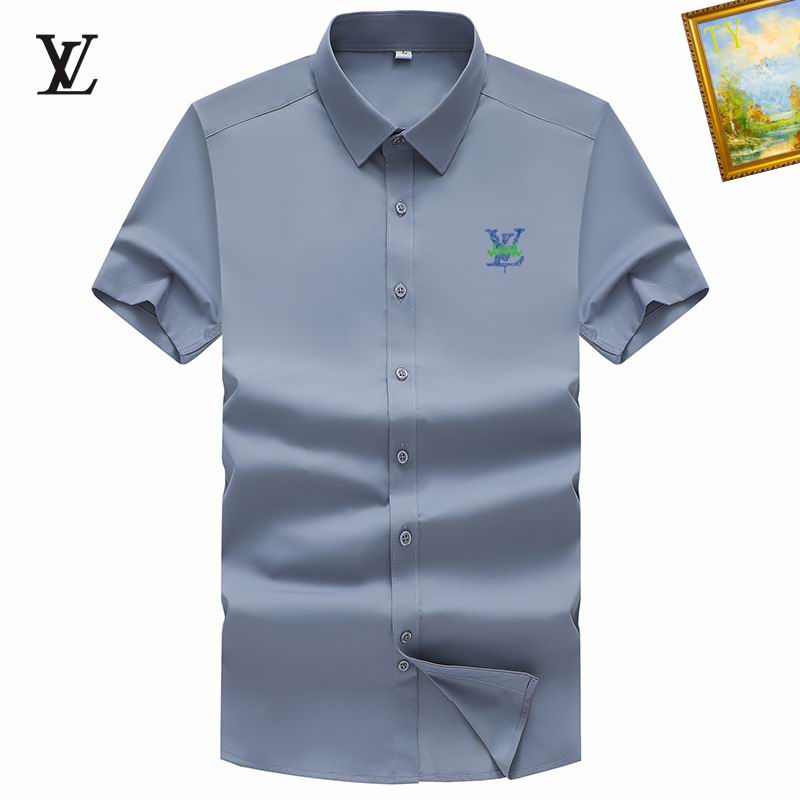 Wholesale Cheap High-quality men LV Short Sleeve Replica Designer Shirts for Sale