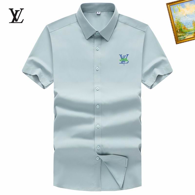 Wholesale Cheap High-quality men LV Short Sleeve Replica Designer Shirts for Sale