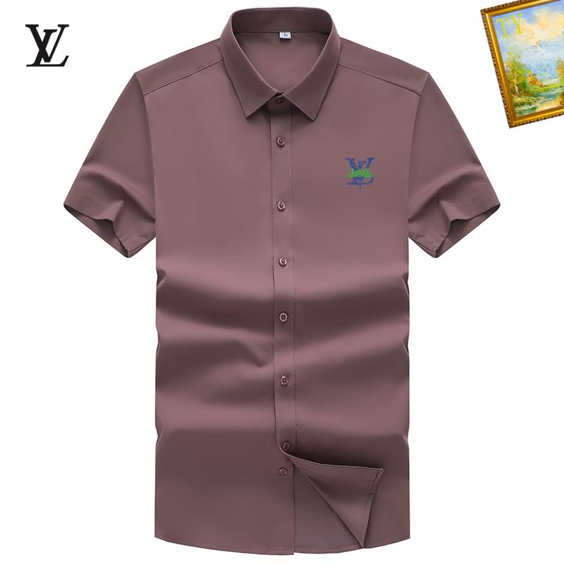 Wholesale Cheap High-quality men LV Short Sleeve Replica Designer Shirts for Sale