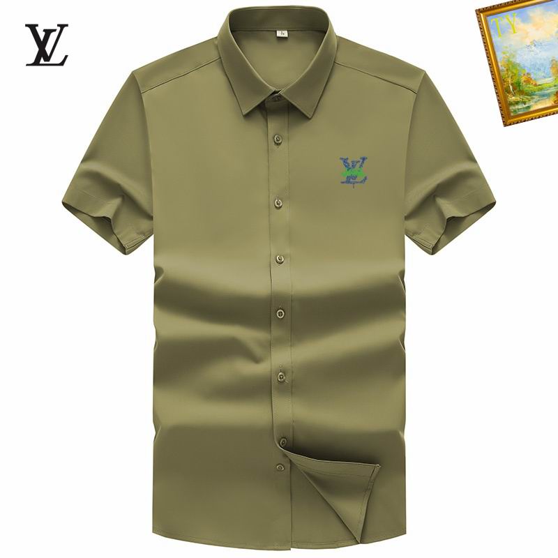 Wholesale Cheap High-quality men LV Short Sleeve Replica Designer Shirts for Sale