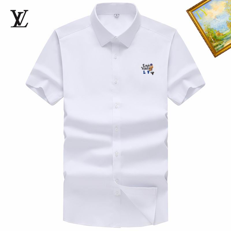 Wholesale Cheap High-quality men LV Short Sleeve Replica Designer Shirts for Sale