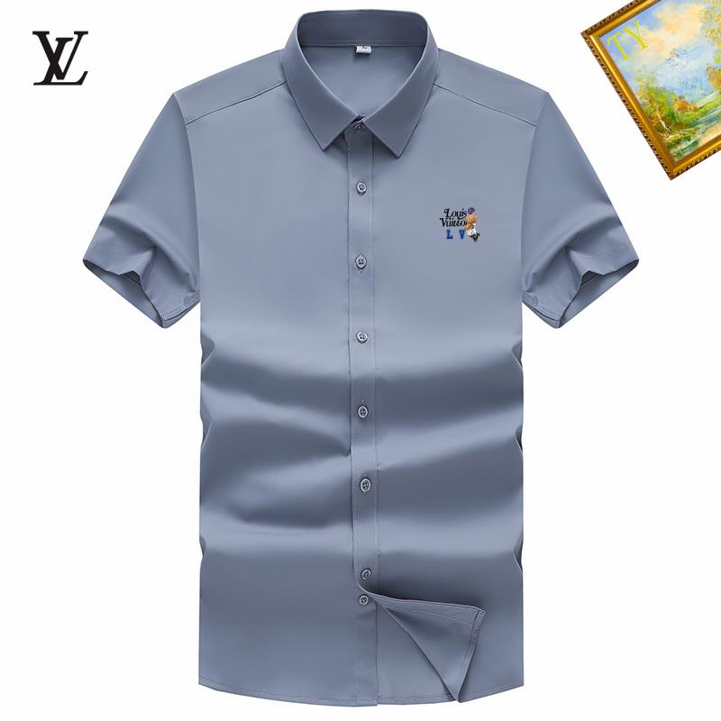 Wholesale Cheap High-quality men LV Short Sleeve Replica Designer Shirts for Sale