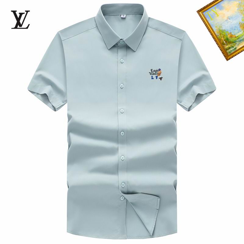 Wholesale Cheap High-quality men LV Short Sleeve Replica Designer Shirts for Sale