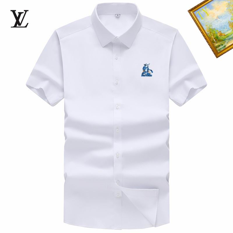 Wholesale Cheap High-quality men LV Short Sleeve Replica Designer Shirts for Sale