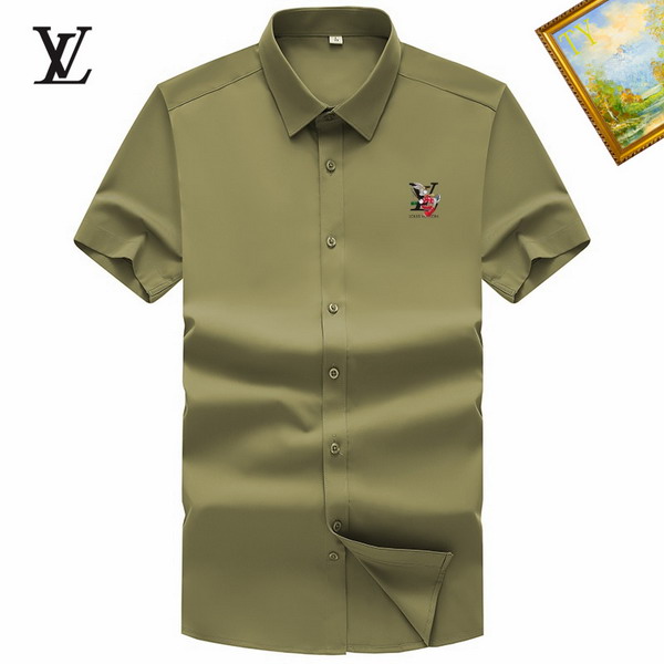 Wholesale Cheap High-quality men LV Short Sleeve Replica Designer Shirts for Sale