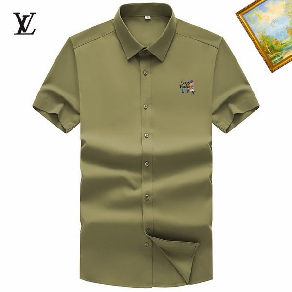 Wholesale Cheap High-quality men LV Short Sleeve Replica Designer Shirts for Sale
