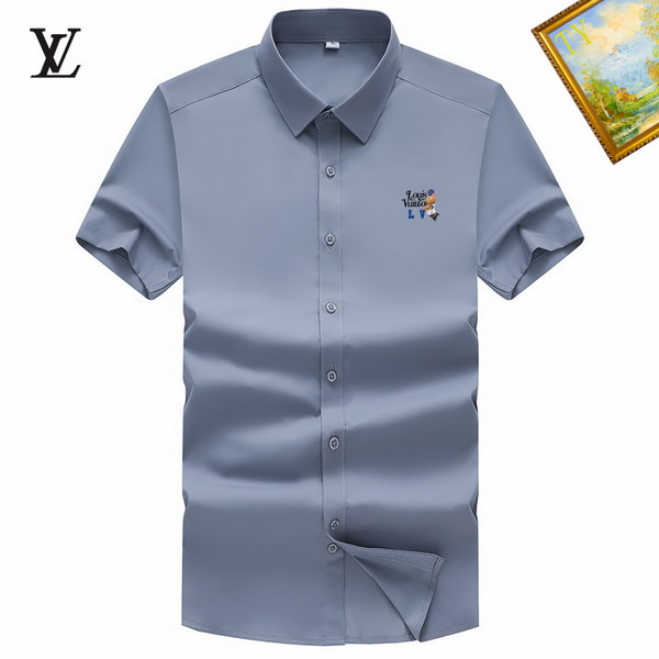 Wholesale Cheap High-quality men LV Short Sleeve Replica Designer Shirts for Sale