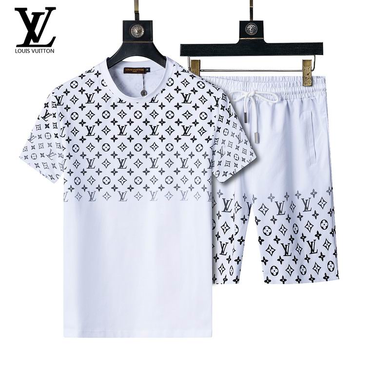 Wholesale Cheap L.ouis Vuitton Short Sleeve Designer Tracksuits for Sale