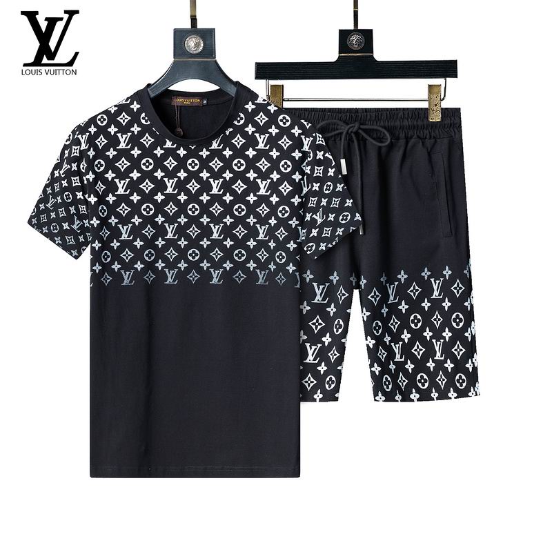 Wholesale Cheap L.ouis Vuitton Short Sleeve Designer Tracksuits for Sale