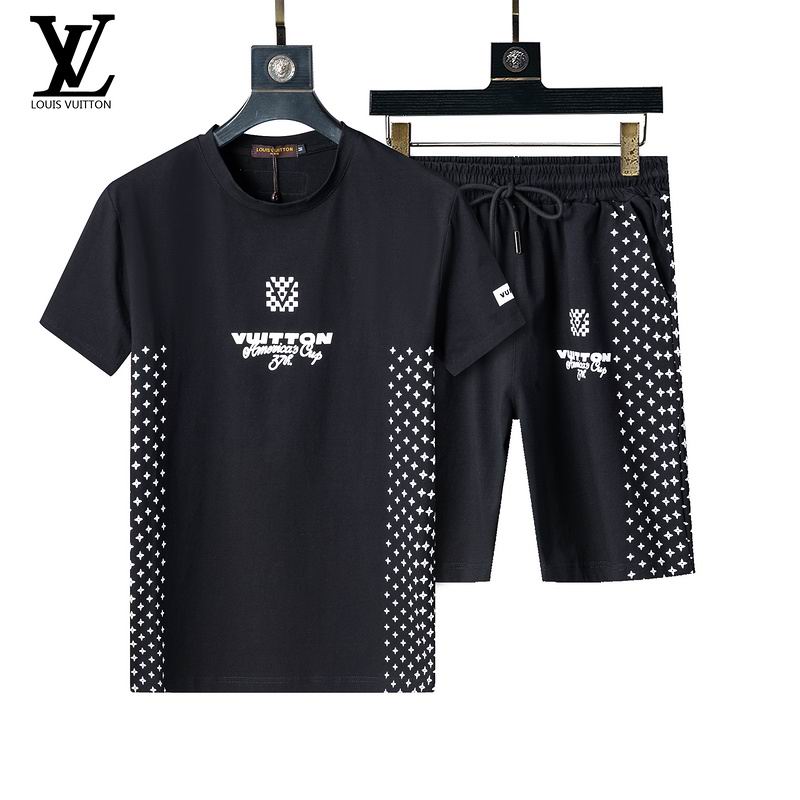 Wholesale Cheap L.ouis Vuitton Short Sleeve Designer Tracksuits for Sale