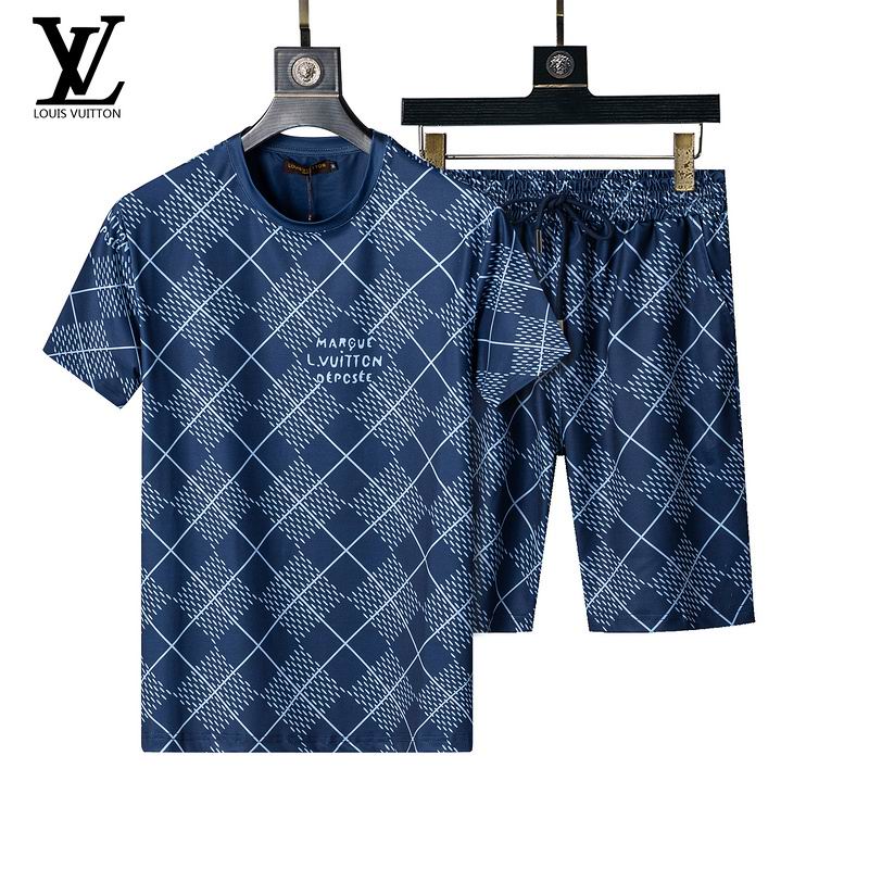 Wholesale Cheap L.ouis Vuitton Short Sleeve Designer Tracksuits for Sale
