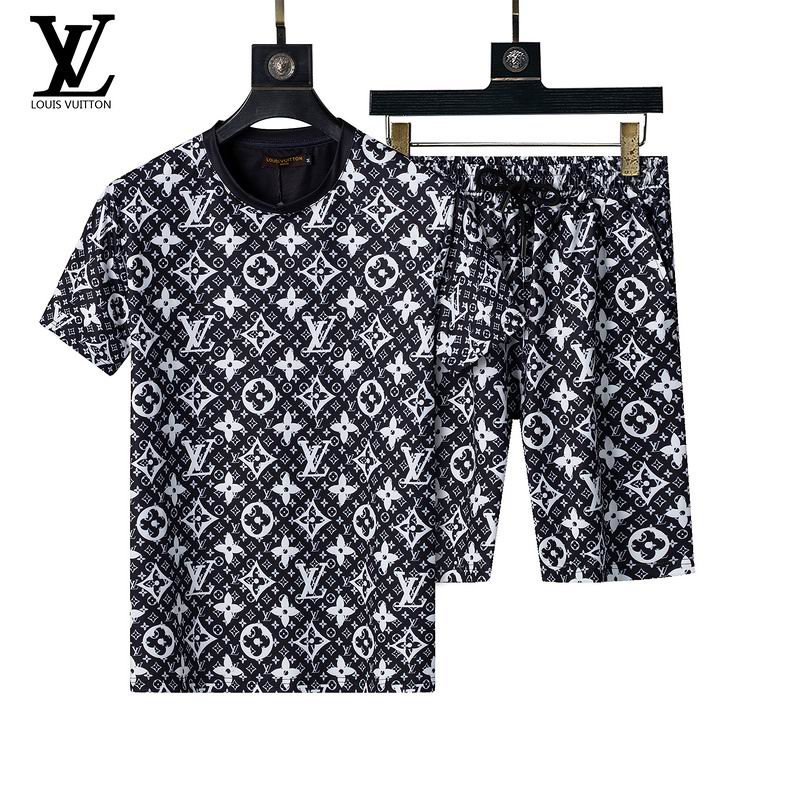 Wholesale Cheap L.ouis Vuitton Short Sleeve Designer Tracksuits for Sale