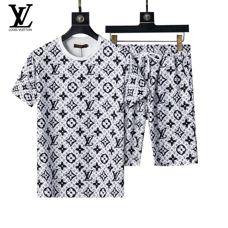 Wholesale Cheap L.ouis Vuitton Short Sleeve Designer Tracksuits for Sale