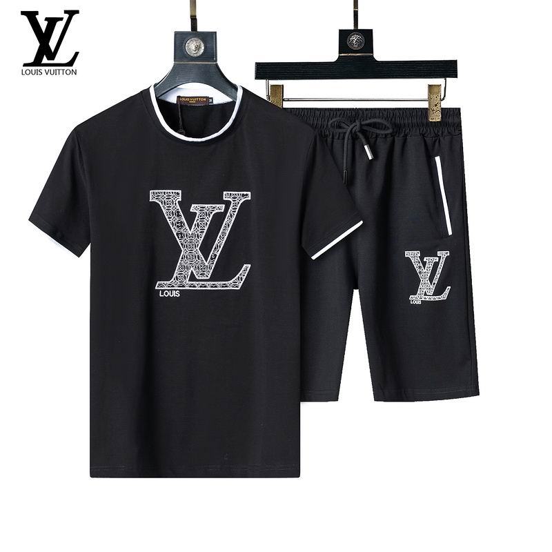Wholesale Cheap L.ouis Vuitton Short Sleeve Designer Tracksuits for Sale