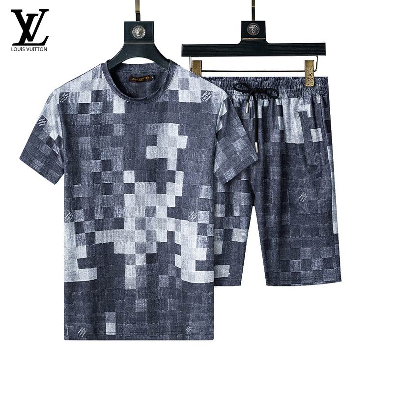Wholesale Cheap L.ouis Vuitton Short Sleeve Designer Tracksuits for Sale