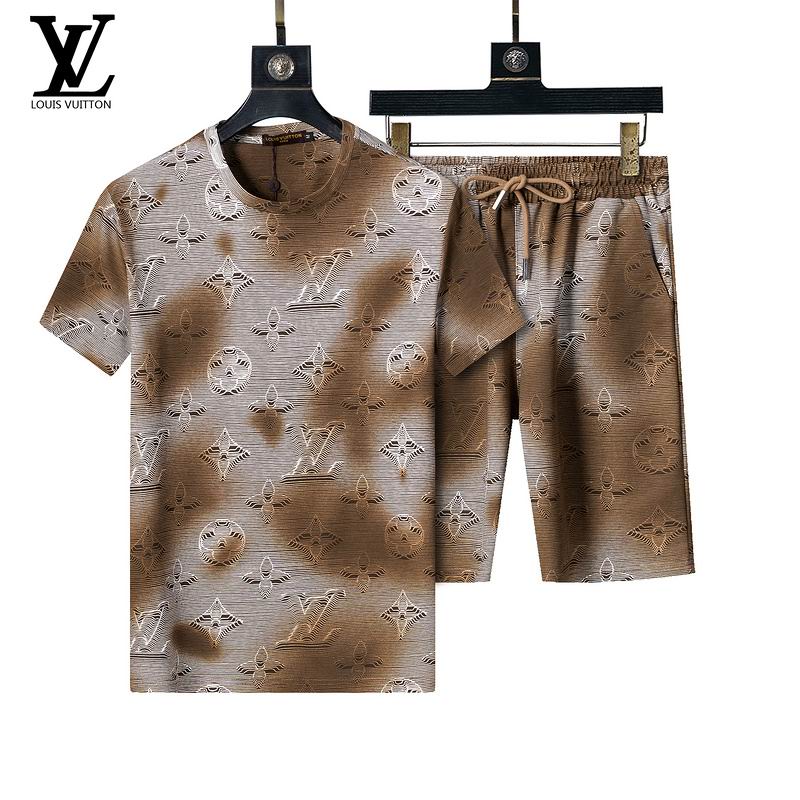 Wholesale Cheap L.ouis Vuitton Short Sleeve Designer Tracksuits for Sale