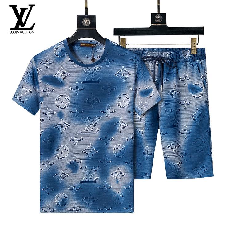 Wholesale Cheap L.ouis Vuitton Short Sleeve Designer Tracksuits for Sale