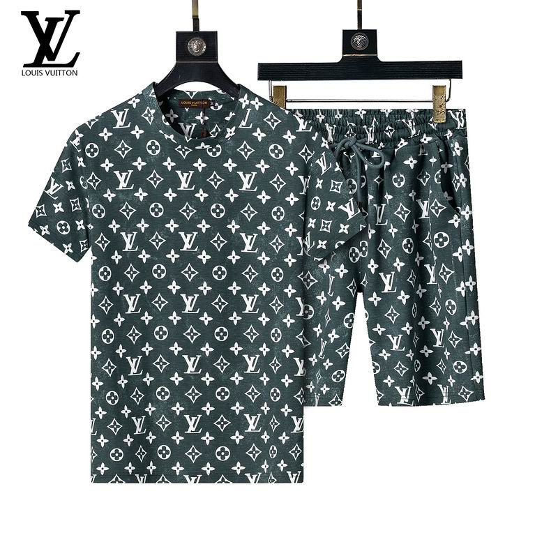 Wholesale Cheap L.ouis Vuitton Short Sleeve Designer Tracksuits for Sale